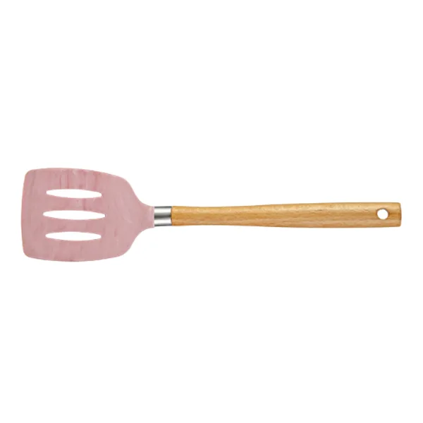 Pink Silicone Kitchen Utensils Set with Wood Handle KH301-KH308