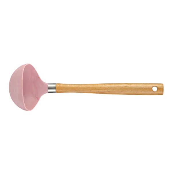 Pink Silicone Kitchen Utensils Set with Wood Handle KH301-KH308