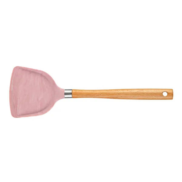 Pink Silicone Kitchen Utensils Set with Wood Handle KH301-KH308