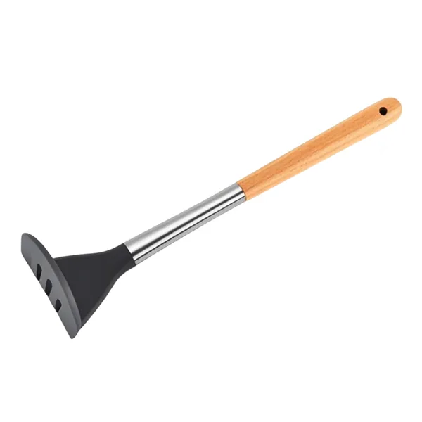 Black Silicone Utensil Set with Wood Handle KL201-KL213