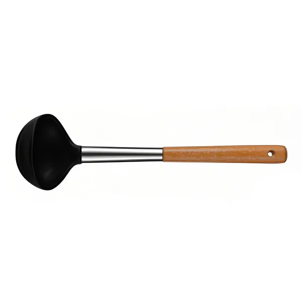 Black Silicone Utensil Set with Wood Handle KL201-KL213