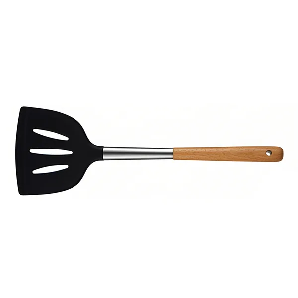Black Silicone Utensil Set with Wood Handle KL201-KL213
