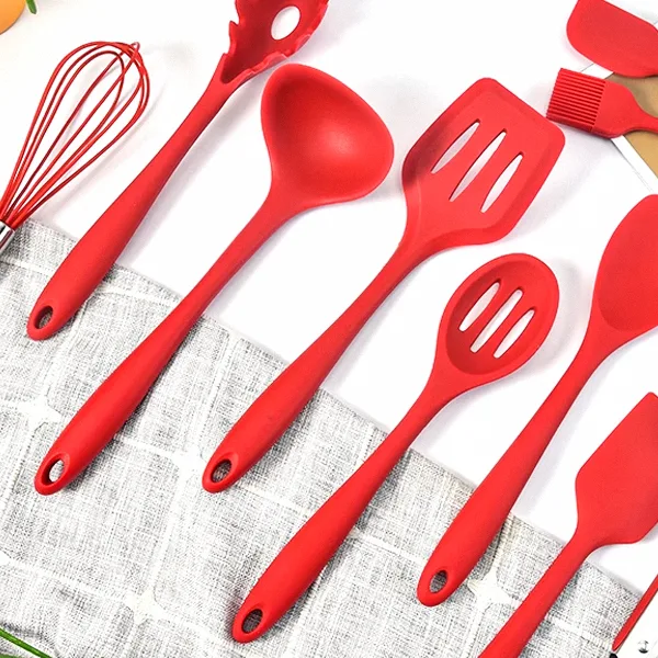 Grey Silicone Cooking Utensils with Holder SK-71